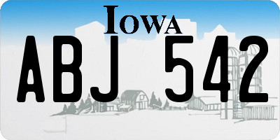 IA license plate ABJ542