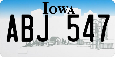 IA license plate ABJ547
