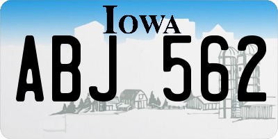 IA license plate ABJ562