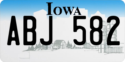 IA license plate ABJ582