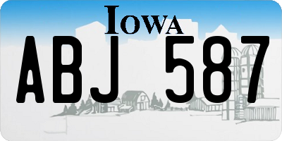 IA license plate ABJ587