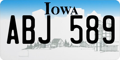 IA license plate ABJ589