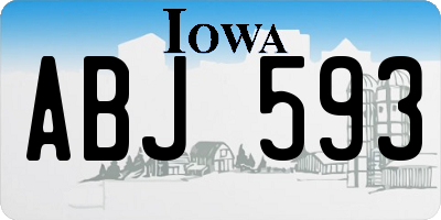 IA license plate ABJ593