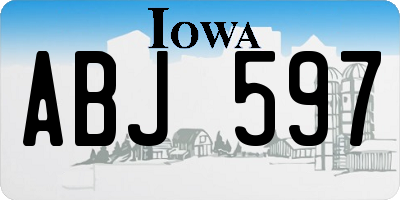 IA license plate ABJ597