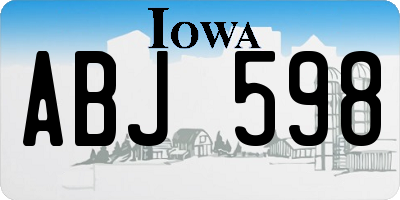 IA license plate ABJ598