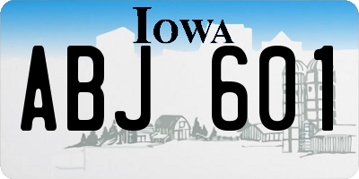 IA license plate ABJ601