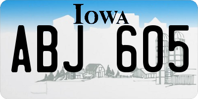 IA license plate ABJ605
