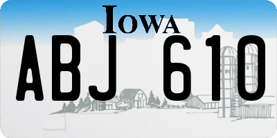 IA license plate ABJ610