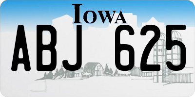IA license plate ABJ625