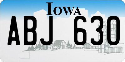 IA license plate ABJ630