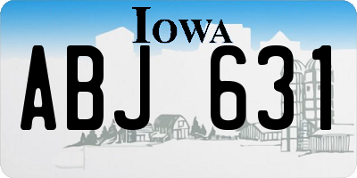 IA license plate ABJ631