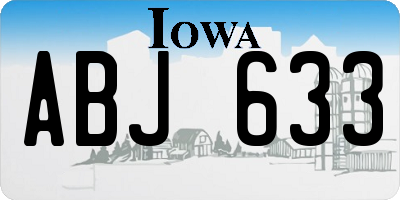 IA license plate ABJ633