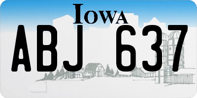 IA license plate ABJ637