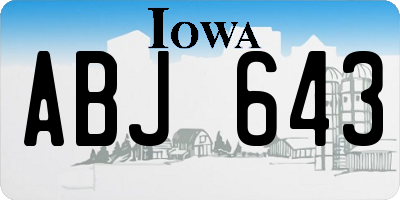IA license plate ABJ643