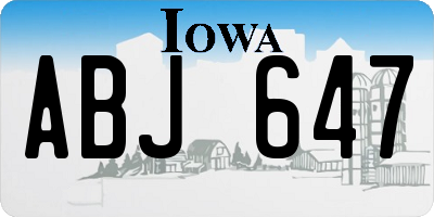IA license plate ABJ647