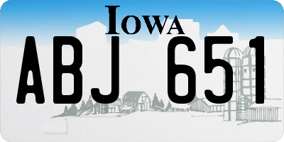 IA license plate ABJ651