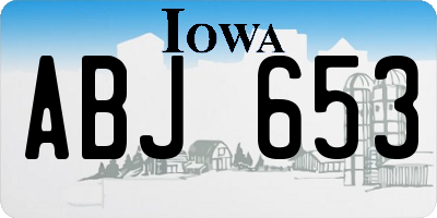 IA license plate ABJ653