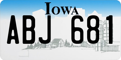 IA license plate ABJ681