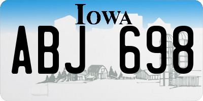 IA license plate ABJ698