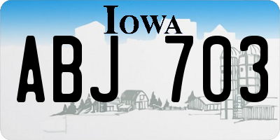 IA license plate ABJ703