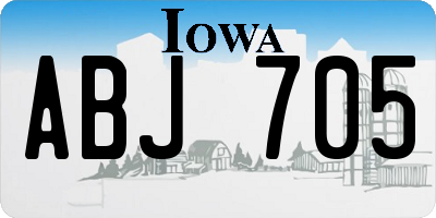 IA license plate ABJ705