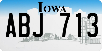 IA license plate ABJ713