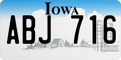 IA license plate ABJ716