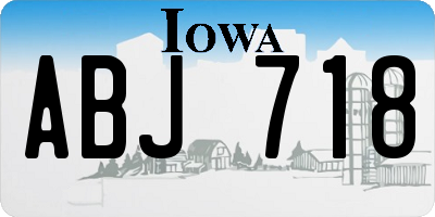 IA license plate ABJ718