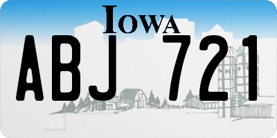 IA license plate ABJ721