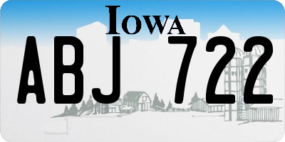 IA license plate ABJ722