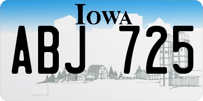 IA license plate ABJ725