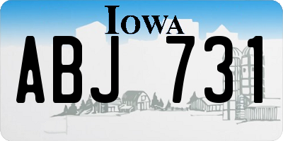 IA license plate ABJ731