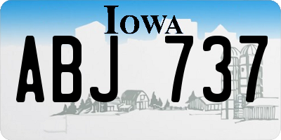 IA license plate ABJ737