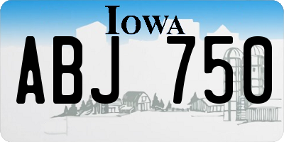 IA license plate ABJ750