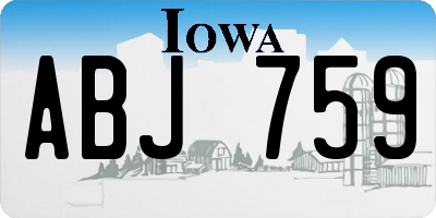IA license plate ABJ759