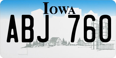 IA license plate ABJ760