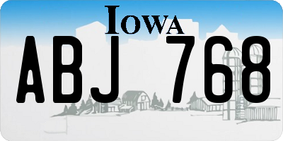 IA license plate ABJ768