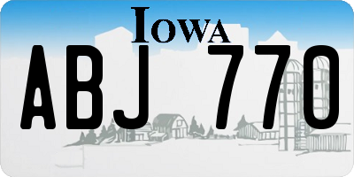 IA license plate ABJ770