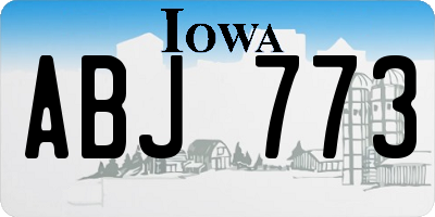 IA license plate ABJ773