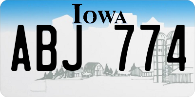 IA license plate ABJ774