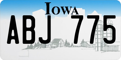 IA license plate ABJ775