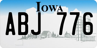 IA license plate ABJ776