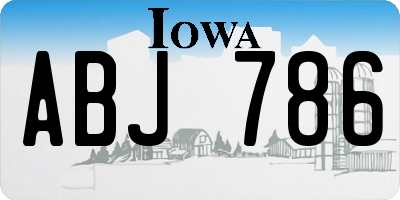 IA license plate ABJ786