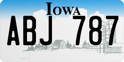 IA license plate ABJ787