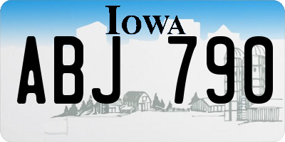 IA license plate ABJ790