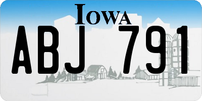 IA license plate ABJ791