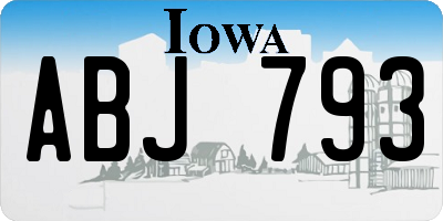IA license plate ABJ793