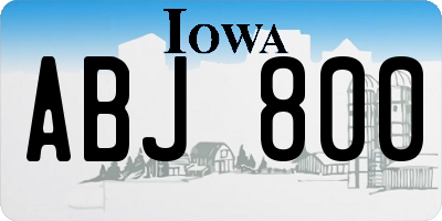 IA license plate ABJ800