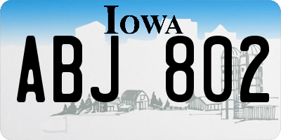 IA license plate ABJ802