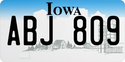 IA license plate ABJ809
